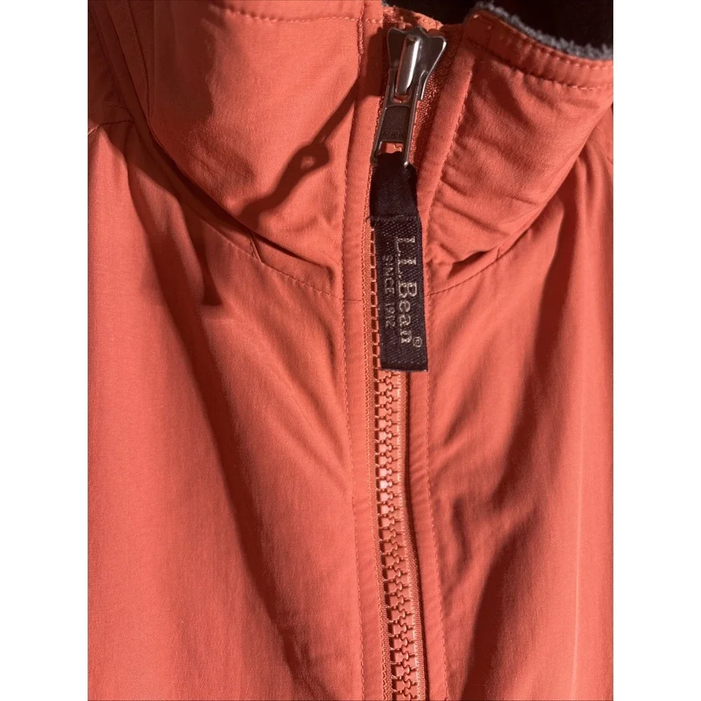 LL Bean Men's Orange Polartec fleece‎ Lined Vest Size Large